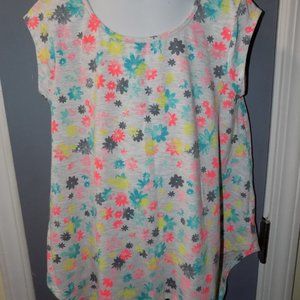 SO Flower Print Cap Sleeve Legging Tee Size 7/8